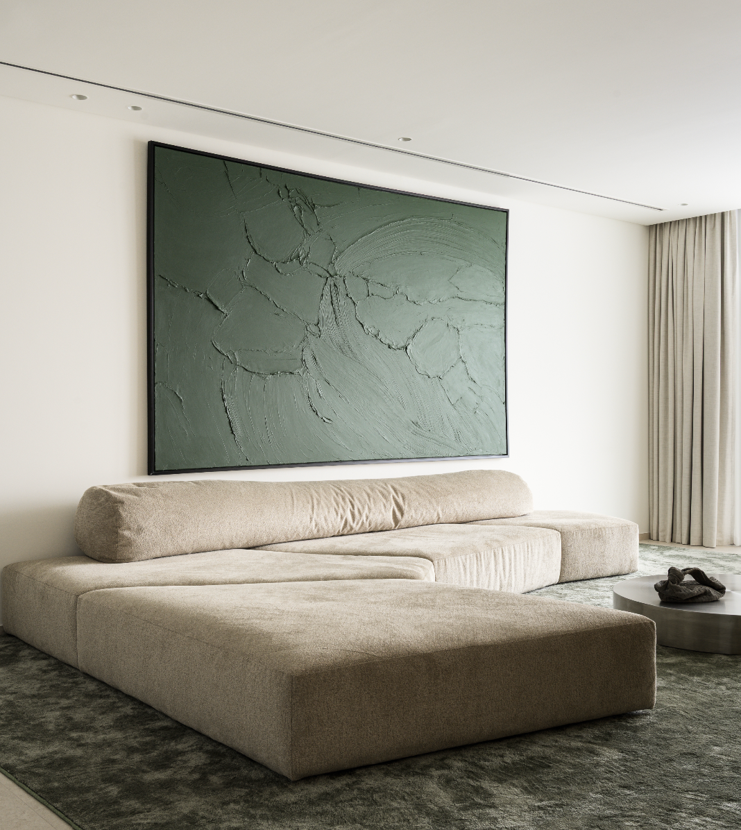 Olive Textured Abstract Painting
