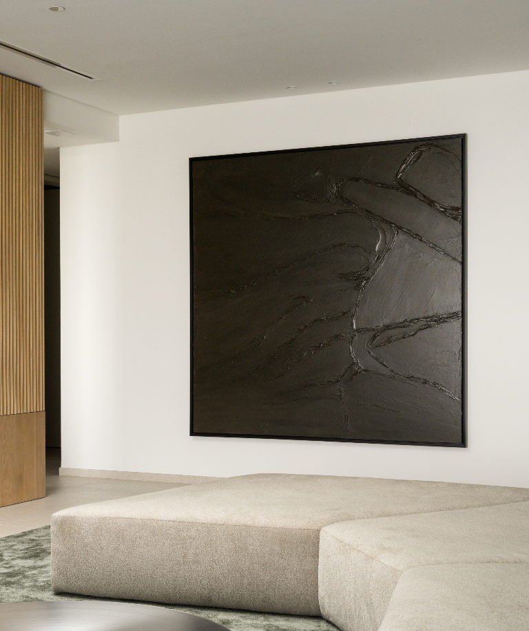 Black Textured Abstract Painting