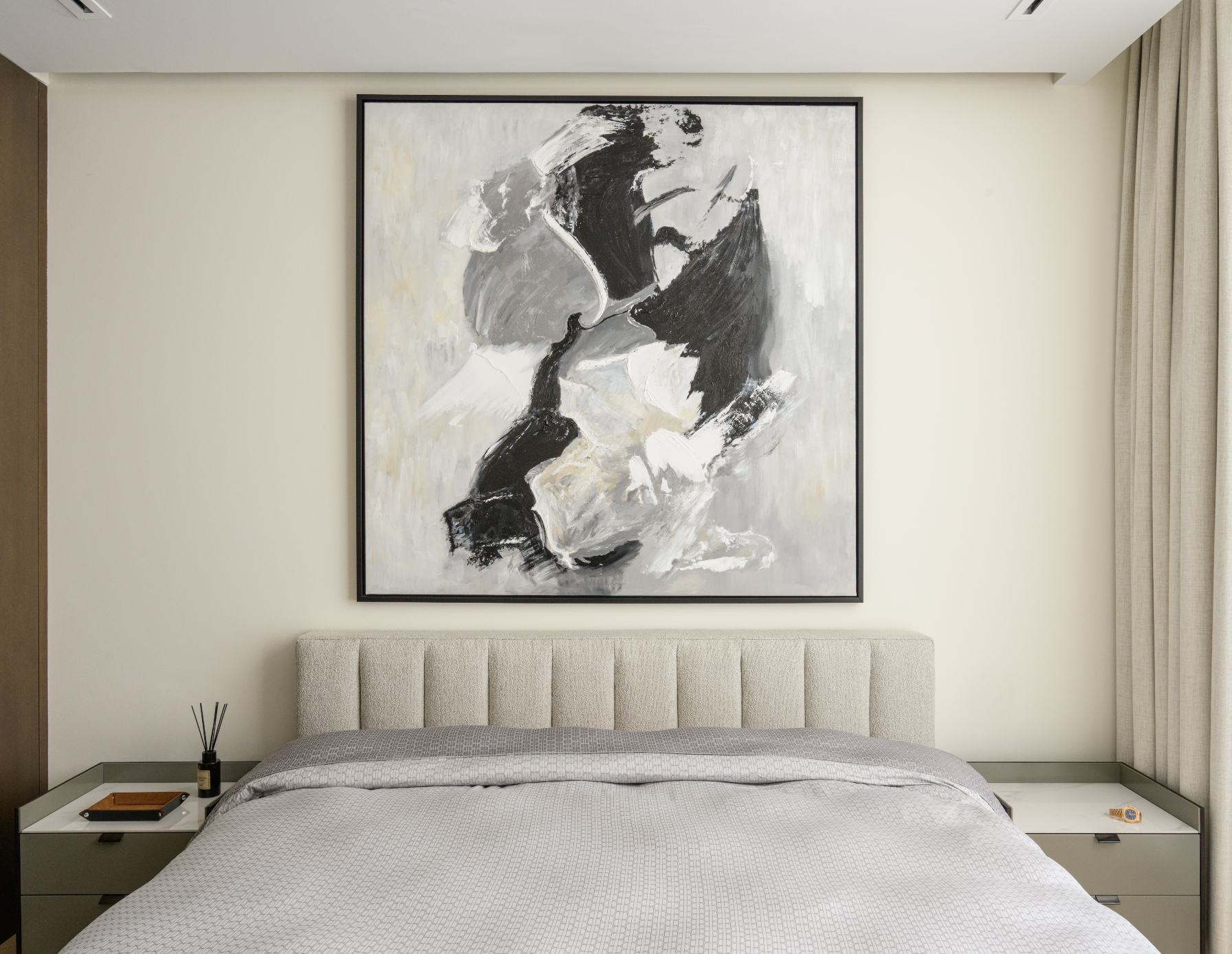 Monochrome Gestural Abstract Painting