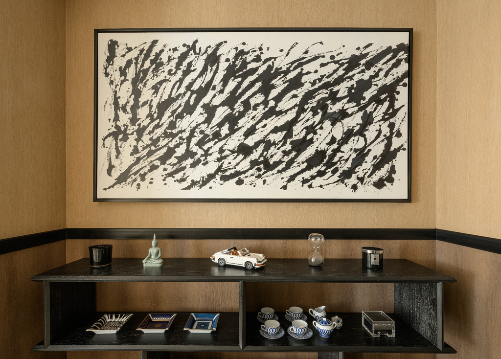 Black & White Action Abstract Painting