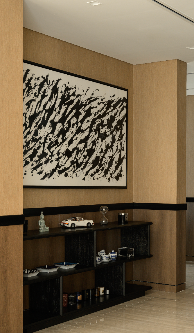 Black & White Action Abstract Painting