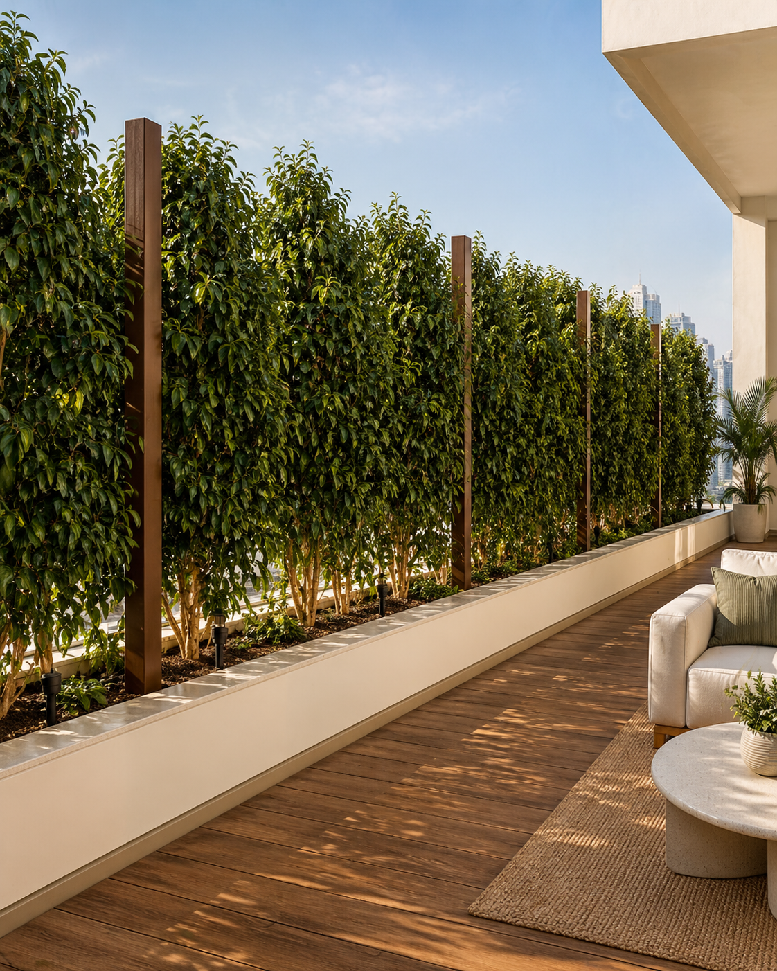Balcony Privacy Set with Ficuses